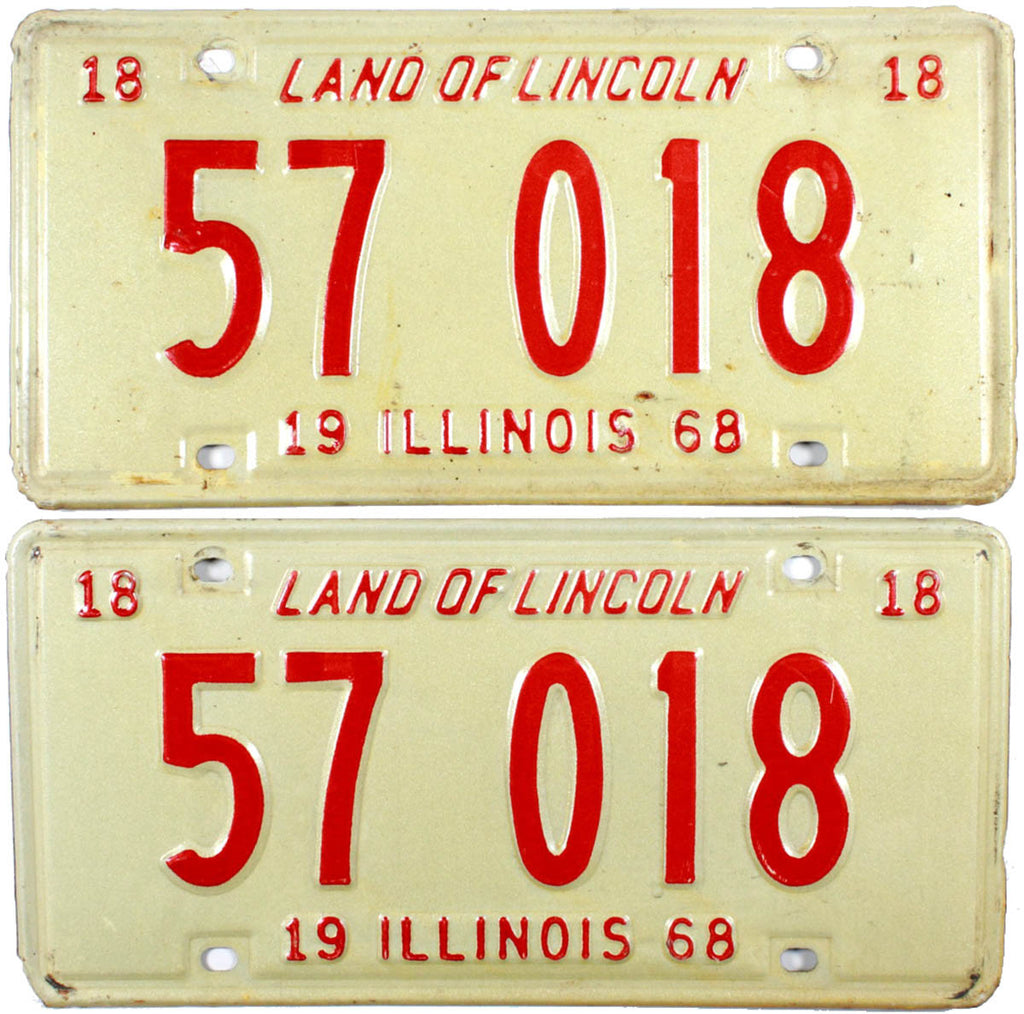1968 Illinois License Plates Brandywine General Store