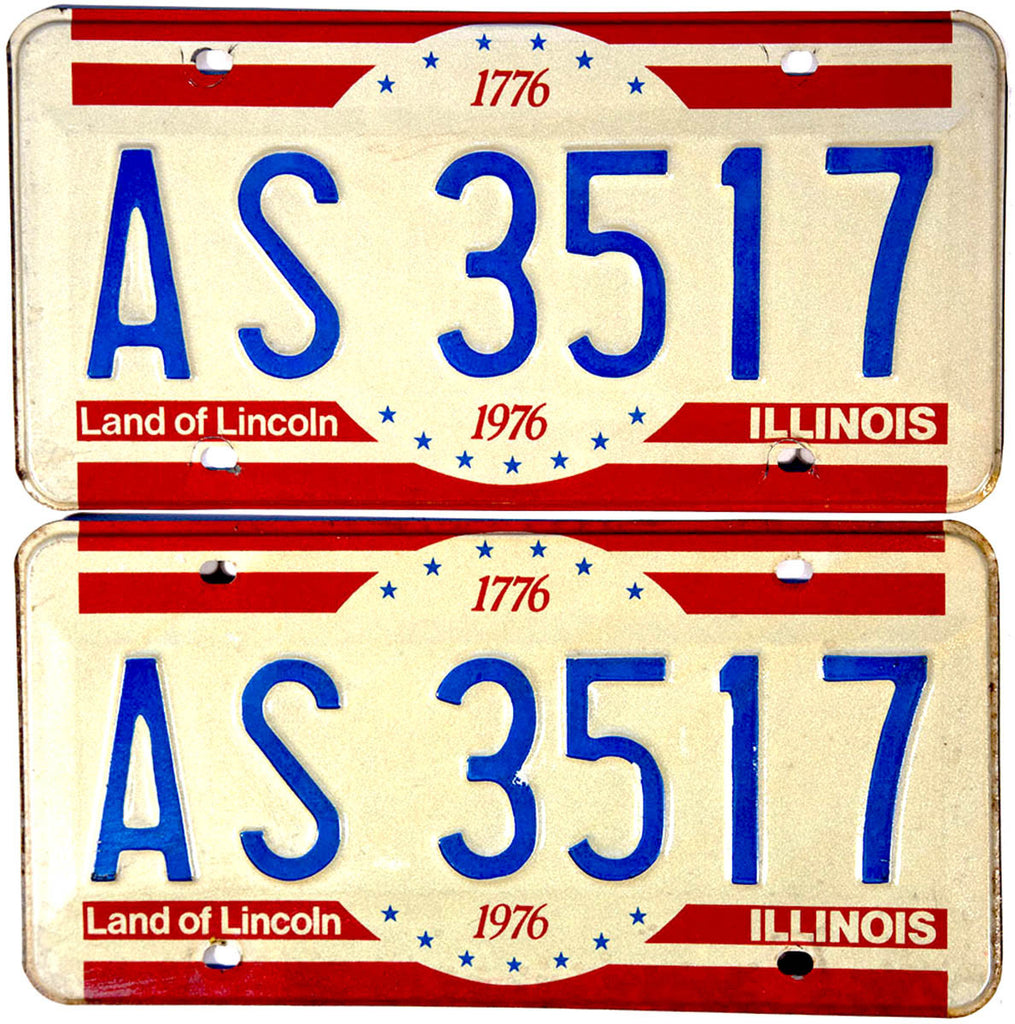 1976 Illinois License Plates Brandywine General Store