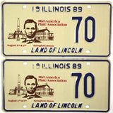 1989 Illinois Mid America Plate Association License Plates