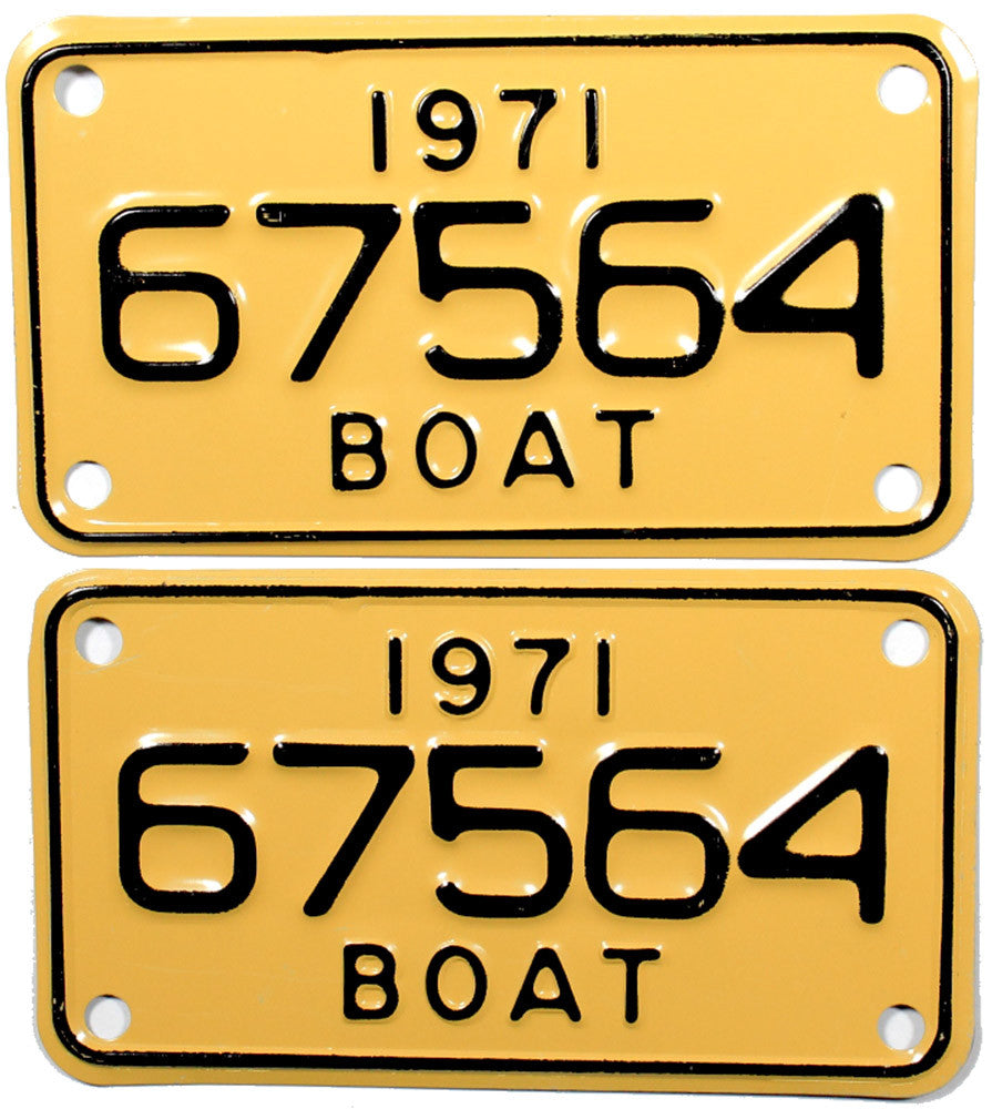 1971 Michigan Boat License Plates Brandywine General Store
