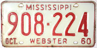 1960 Mississippi License Plate