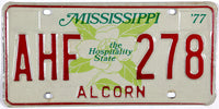 1977 Mississippi License Plate