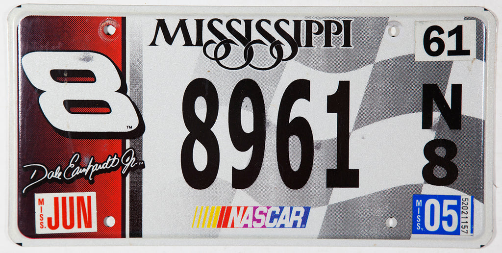2004 - 2005 Mississippi Dale Earnhardt Jr Nascar License Plate