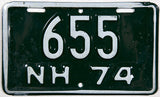 1974 New Hampshire Motorcycle License Plates