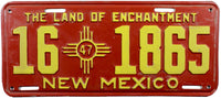 1947 New Mexico License Plate