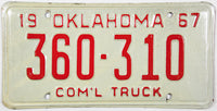 1967 Oklahoma Commercial Truck License Plate