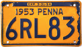 1953 Pennsylvania License Plate