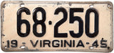 1945 Virginia License Plate