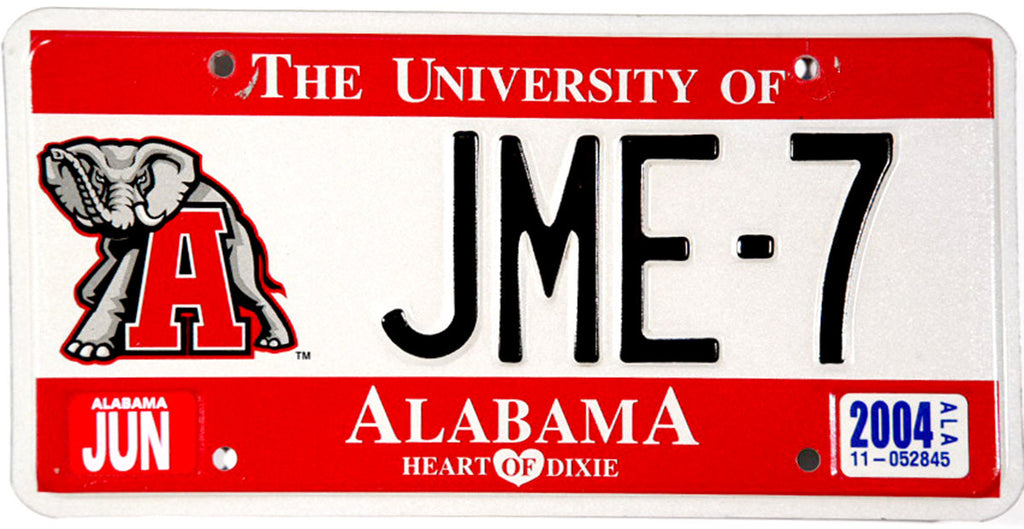 2004 Alabama University License Plate Brandywine General Store