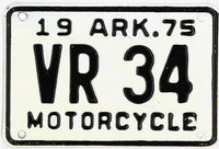 1975 Arkansas Motorcycle License Plate