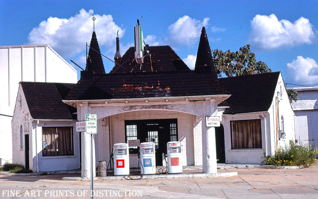 Exxon Gasoline Station 1950s Vintage Premium Print | Brandywine