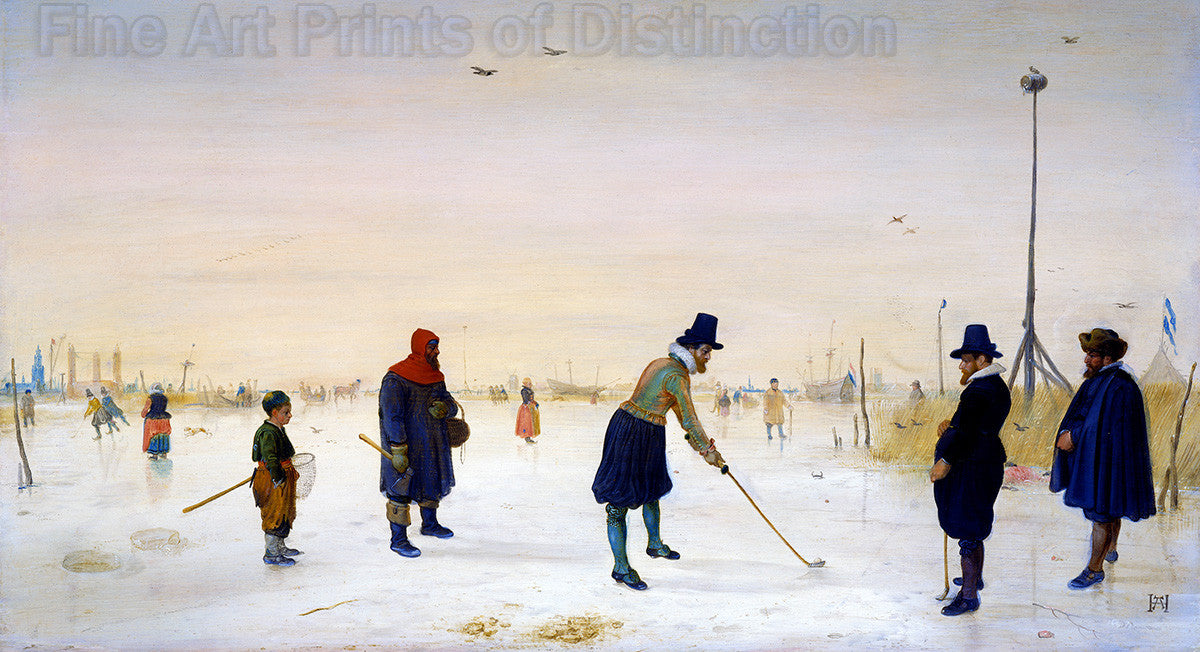 Kolf Players on Ice painting by Hendrick Avercamp Art Print