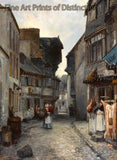 Art Print of A Street in Landerneau painting by Johan Barthold Jongkind