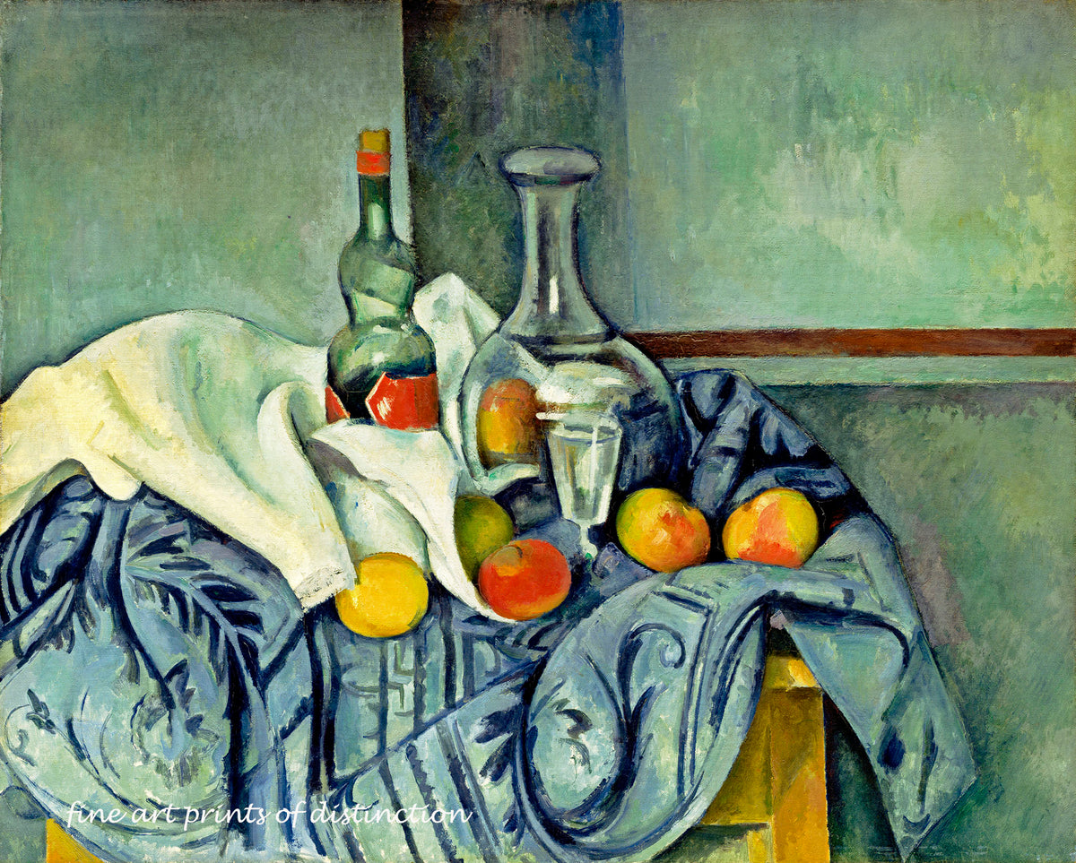 archival art Print of The Peppermint Bottle, a still life painting by Paul Cezanne