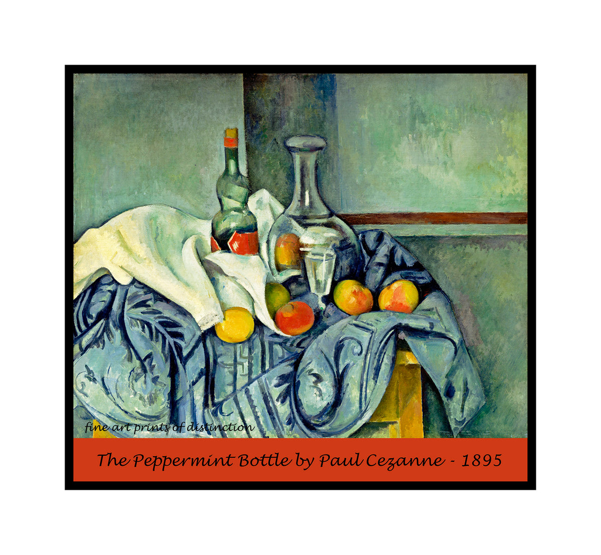 An archival Poster of The Peppermint Bottle painted by Paul Cezanne