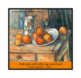 An archival Poster of Still Life with Milk Jug and Fruit painted by French Impressionist Paul Cezanne