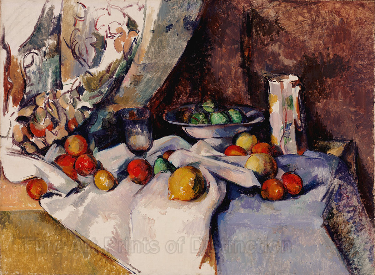 archival art Print of Still Life with Apples painted by French Impressionist artist Paul Cezanne