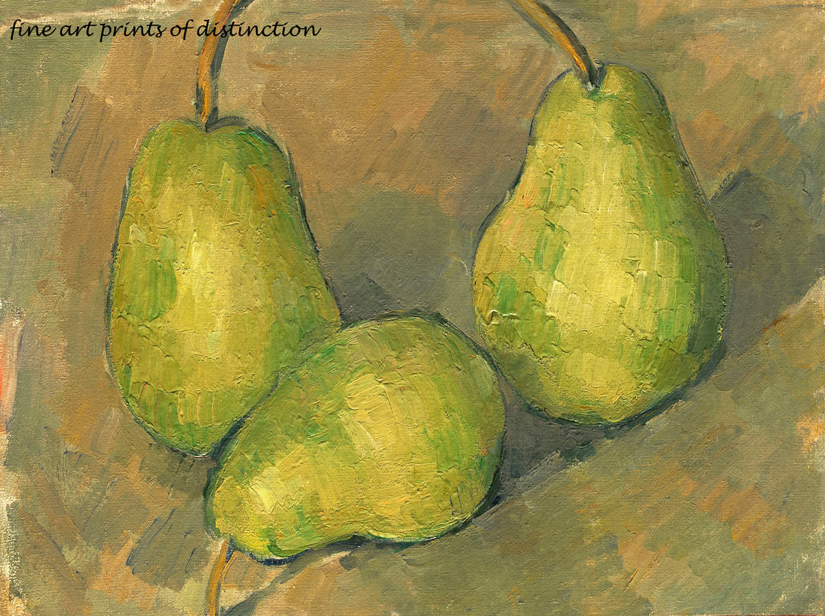 art Print of Three Pears painted by French Impressionist Paul Cezanne in 1879