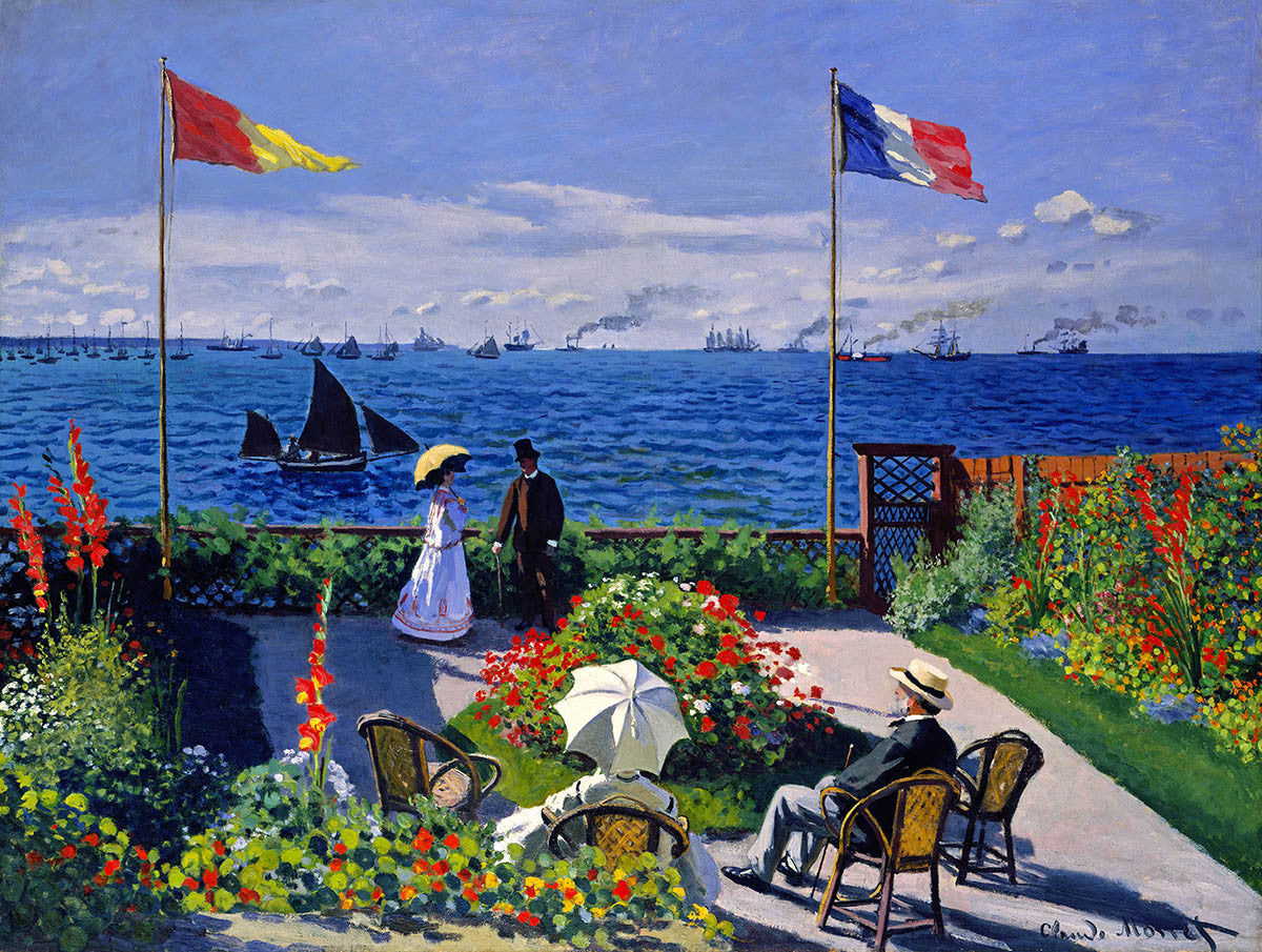 Art Print of Garden at Sainte Adresse painted by French Impressionist Artist, Claude Monet