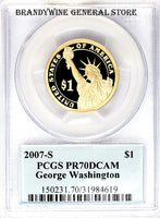 2007-S George Washington Dollar Coin PCGS Proof 70 Deep Cameo