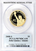 2008-S John Q Adams Presidential Dollar PCGS Proof 70 Deep Cameo
