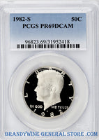 1982-S Kennedy Half Dollar certified by PCGS at Proof 69 Deep Cameo