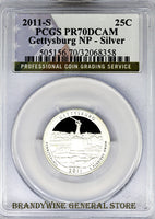 2011-S Gettysburg Silver Quarter PCGS Proof 70 Deep Cameo