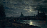 Art Print of View of Dresden by Moonlight painting by Johan Christian Dahl