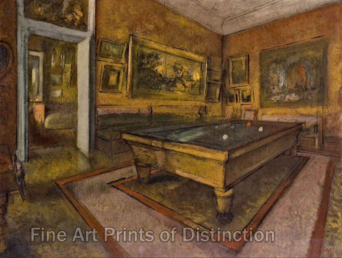 Art Print of Billiard Room at Menil - Hubert by Edgar Degas