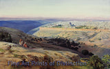 Art Print of Jerusalem from the Mount of Olives, Sunrise painting by Edward Lear