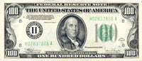 A FR #2155-H one hundred dollar banknote is from the Federal Reserve District in St. Louis Missouri for sale by Brandywine General Store in extra fine condition