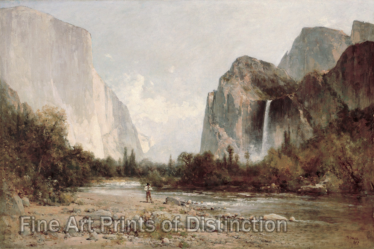 archival art Print of Yosemite Bridal Veil Falls by Thomas Hill