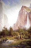 archival art Print of Yosemite Valley El Capitan and Bridal Veil Falls by Thomas Hill