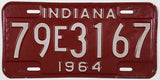 A NOS 1964 Indiana Passenger Car License Plate from Tippecanoe County for sale by Brandywine General Store in very good condition