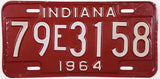 A NOS 1964 Indiana Passenger Car License Plate from Tippecanoe County for sale by Brandywine General Store in very good plus condition