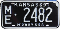 1969 Kansas License Plate in Excellent Plus condition