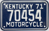 1971 Kentucky Motorcycle License Plate