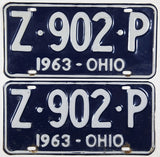 1963 Ohio License Plates in very good condition