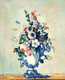 archival art print of Flowers in a Rococo Vase painted by Paul Cezanne