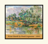 Poster of Riverbank painted by French Impressionist artist Paul Cezanne