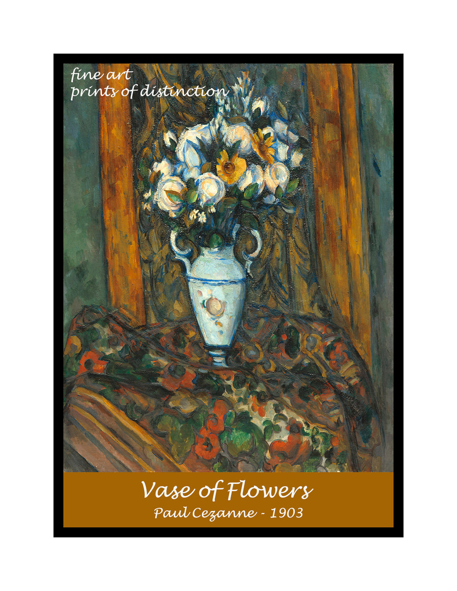 archival Poster of Vase of Flowers painted by French Impressionist artist Paul Cezanne