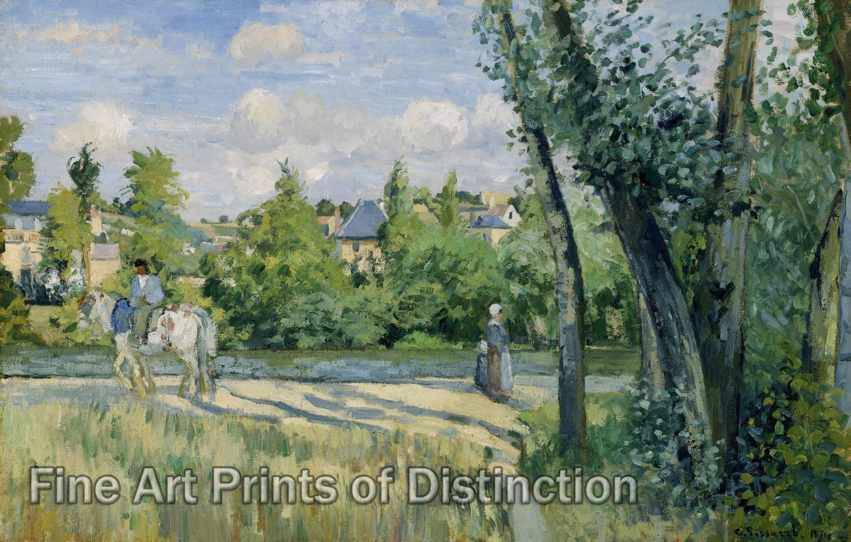 Art Print of Sunlight on the Road Pontoise by Camille Pissarro