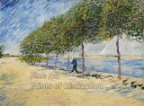 Art Print of Walk Along the Bank of the Seine by Vincent Van Gogh