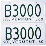 1960 Vermont License Plates