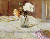 archival art Print of Roses in Glass Vase by Edouard Vuillard
