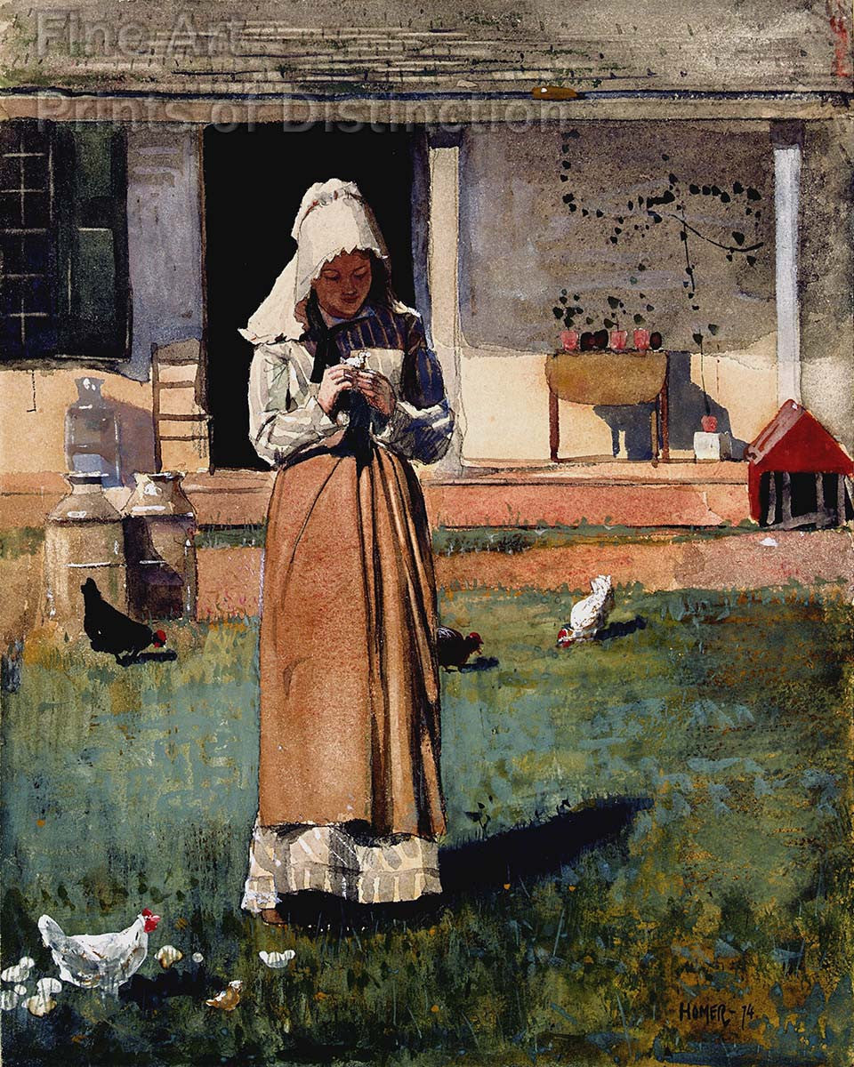 art print of The Sick Chicken painting by Winslow Homer