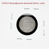An 1852 Silver Three Cent Piece Trime in about good condition reverse side