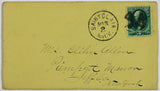 An 1874 stamped postal envelope with an early three cent Washington stamp mailed to Pierrpont Manor in Jefferson County New York with letter