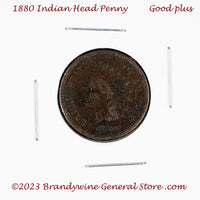 An 1880 Indian Head Penny in good plus condition for sale by Brandywine General Store