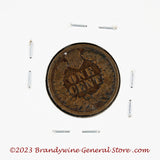 An 1881 Indian Head Penny in good condition reverse side of coin